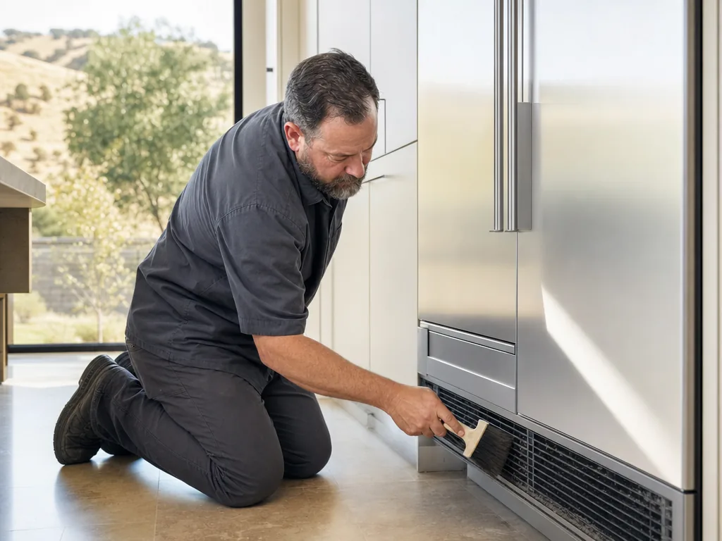 Condenser coil service during an appliance repair visit in San Jose, California