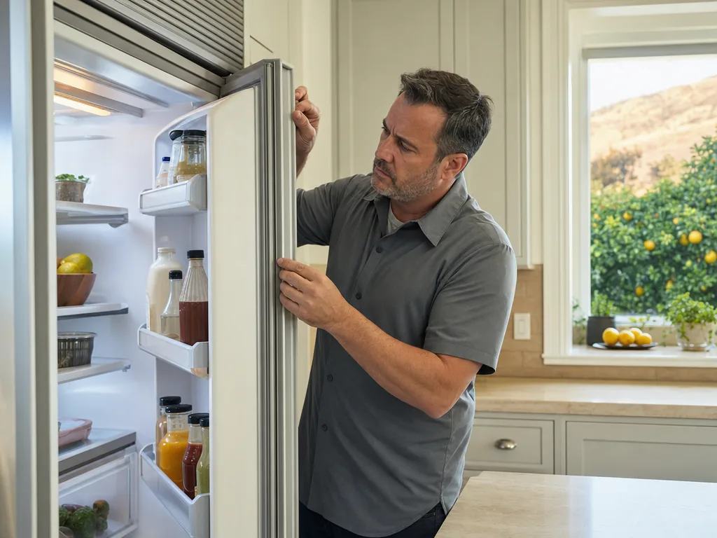 Door seal inspection during an appliance repair visit in San Jose, California