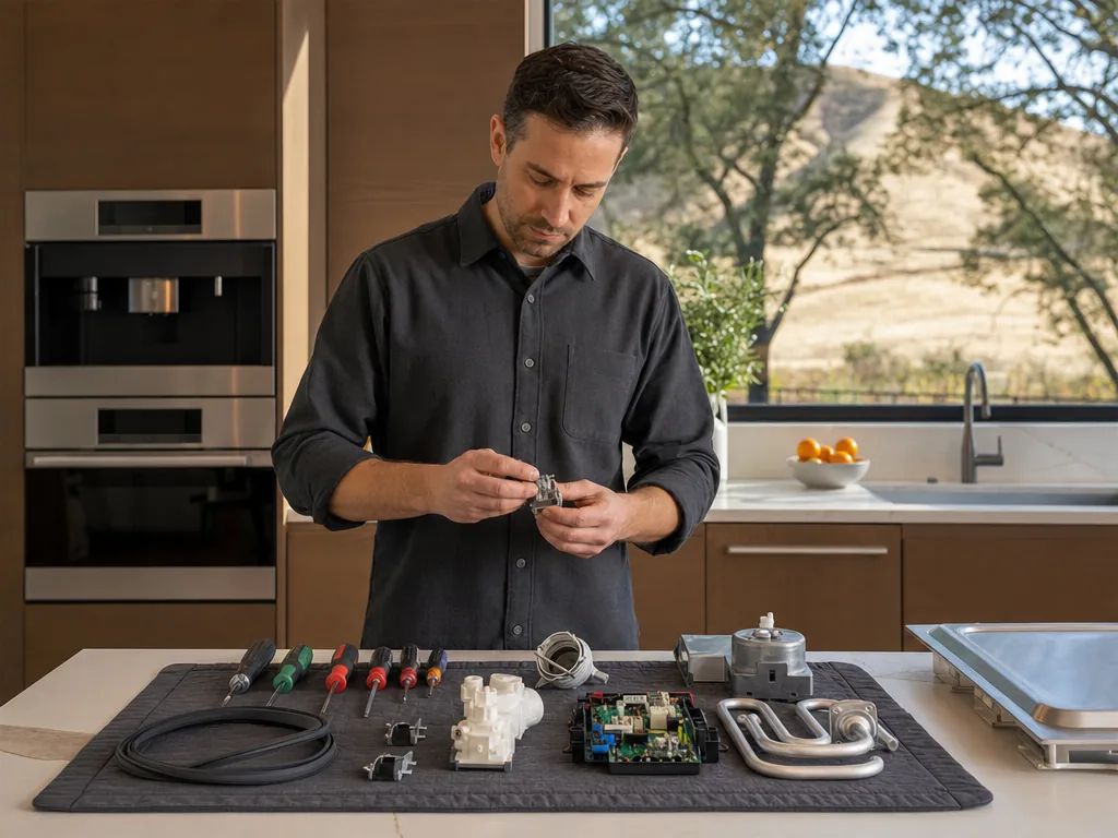 Replacement parts during an appliance repair visit in San Jose, California
