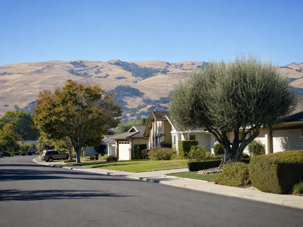 California residential street in the San Jose service area