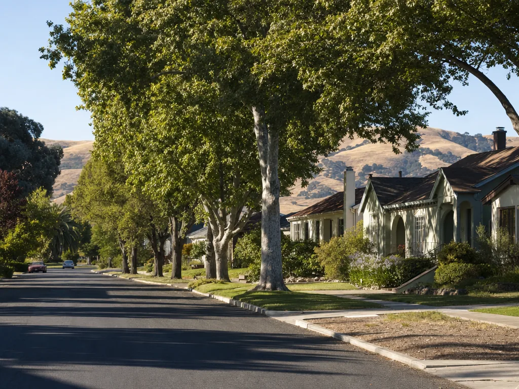 California residential street in the San Jose service area